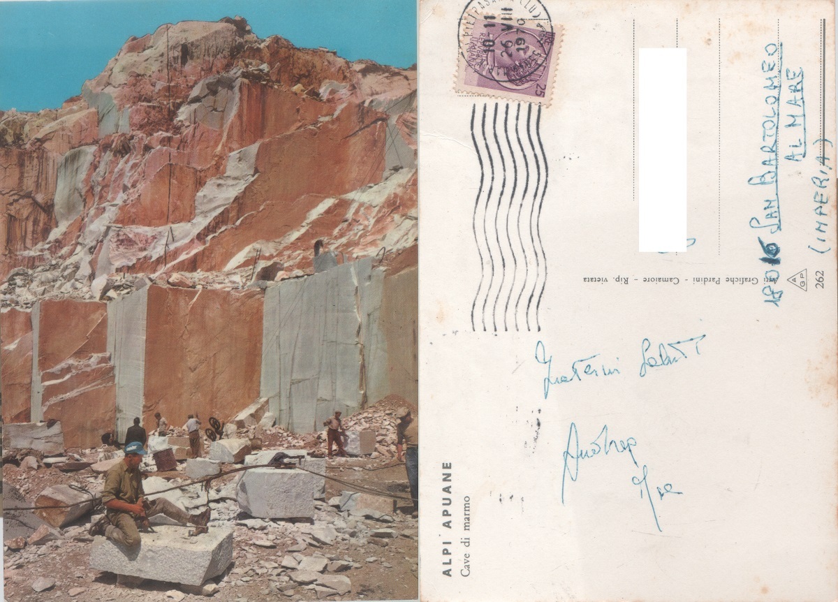 Alpi Apuane. Cave di marmo. Viaggiata 1970