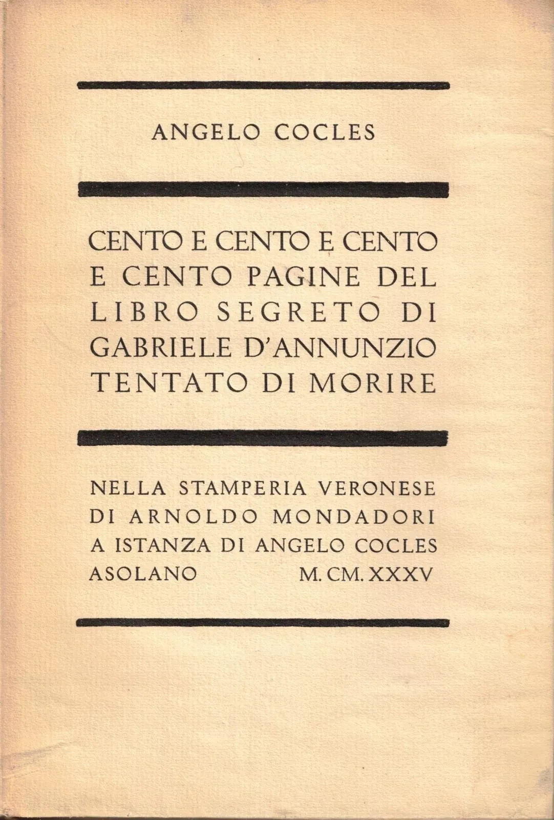 Angelo Cocles. Cento e cento Pagine del Libro Segreto di …