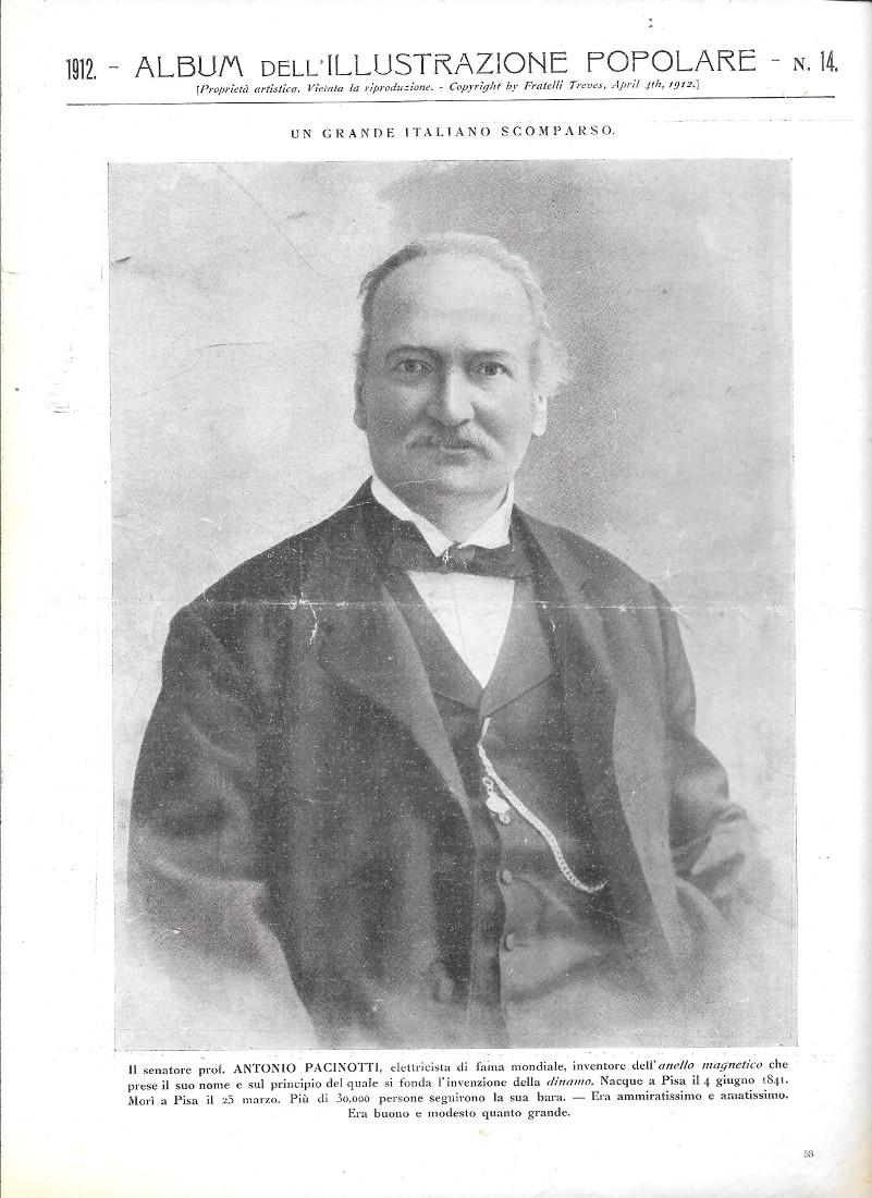 Antonio Pacinotti / Papa Pio X. Stampa 1912