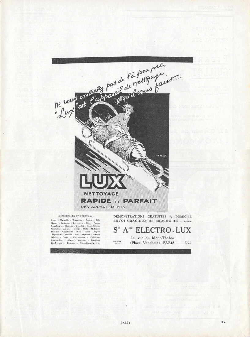 Appareil de nettoyage Lux - Advertising 1924