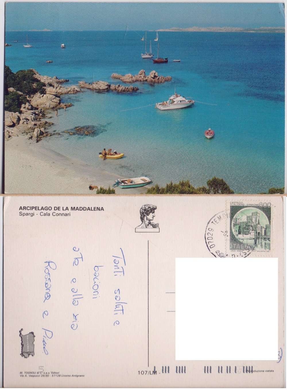 Arcipelago della Maddalena. Spargi. Cala Connari. Viaggiata 1993