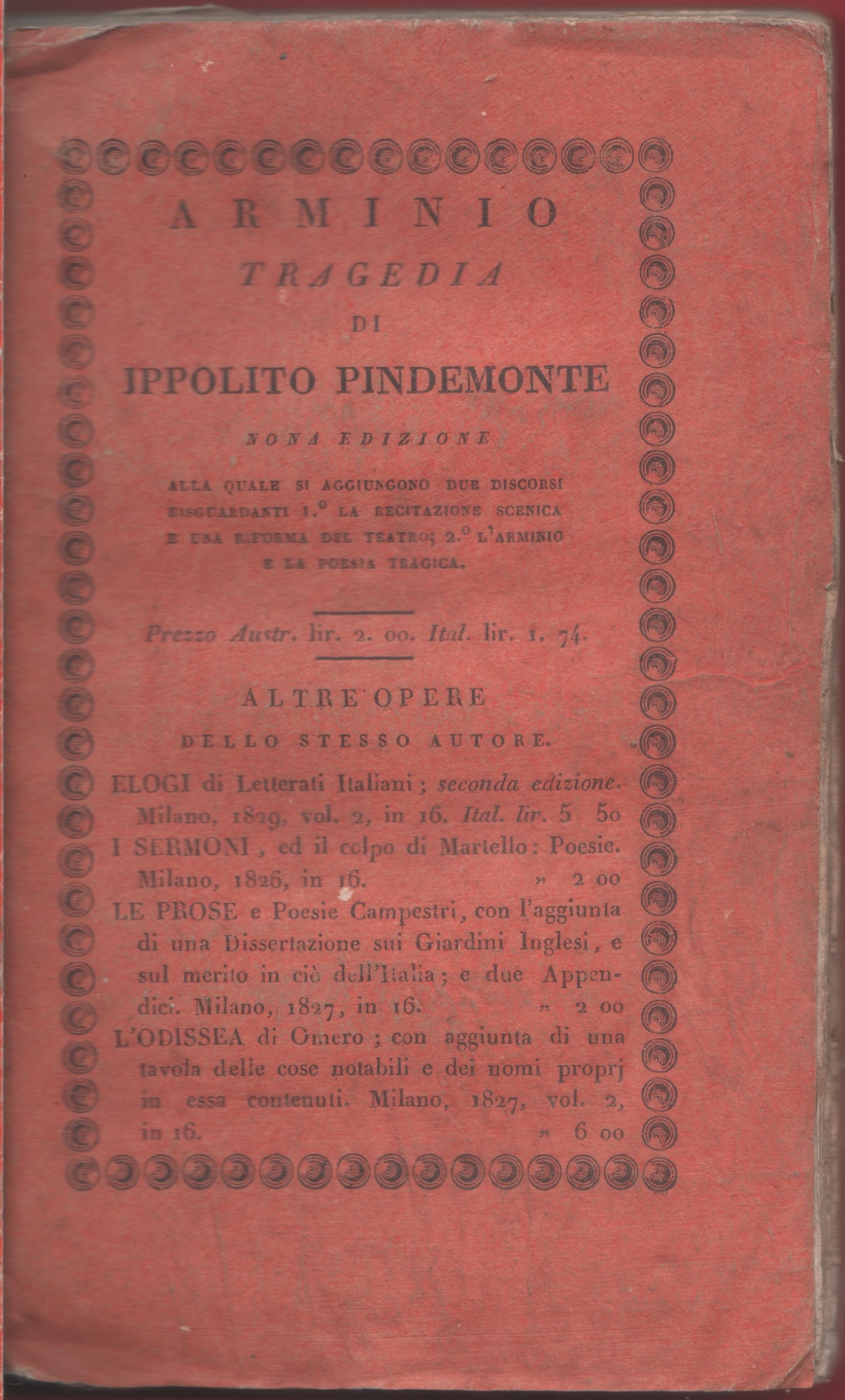 Arminio tragedia di Ippolito Pindemonte