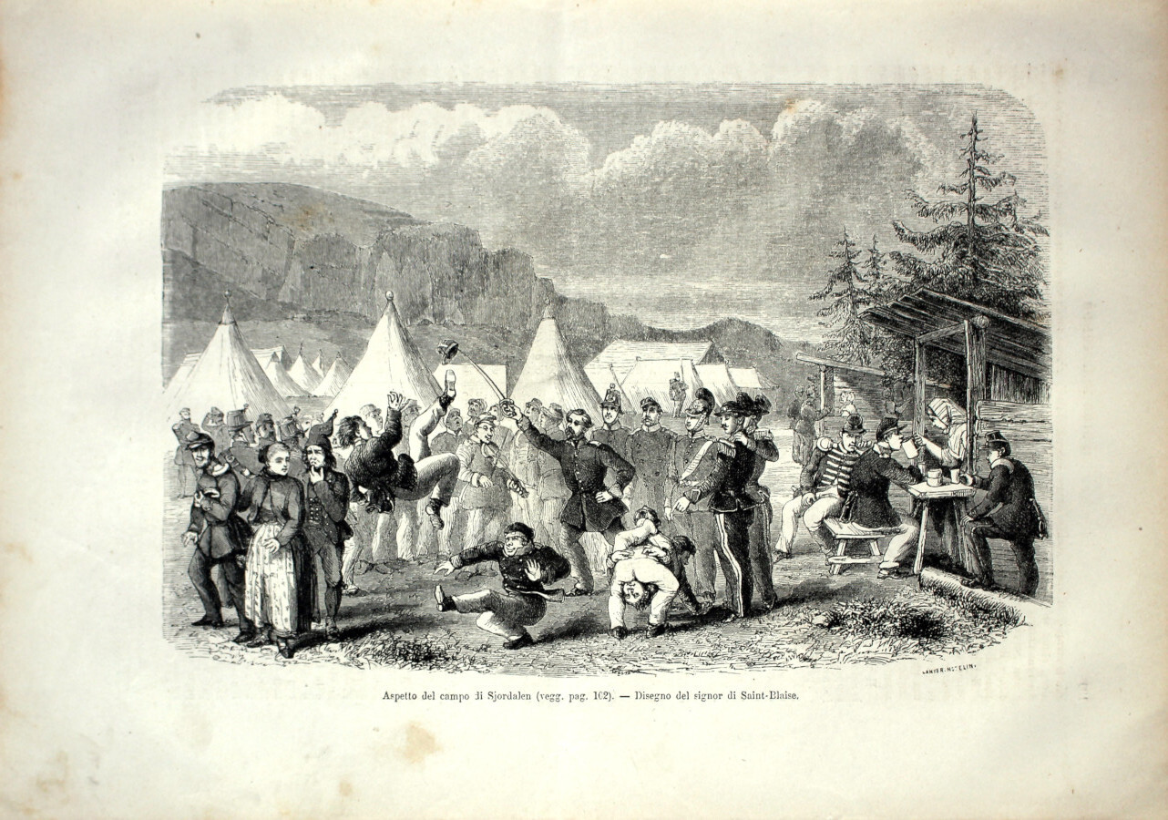 Aspetto del campo di Sjordalen (Norvegia). Stampa 1864