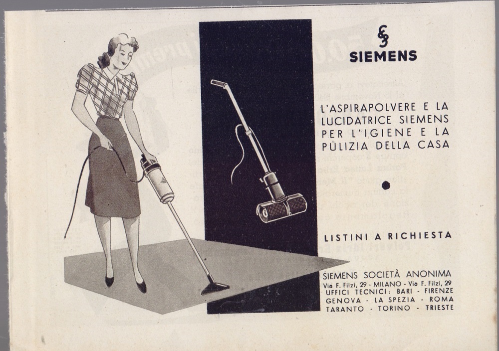 Aspirapolvere Siemens. Advertising 1940