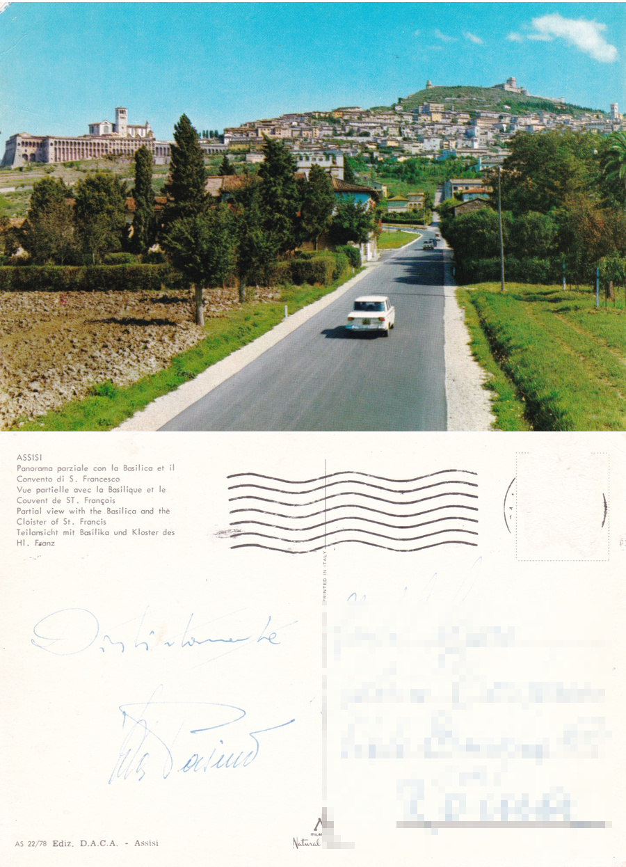 Assisi. Panorama parziale con la Basilica e il convento di …