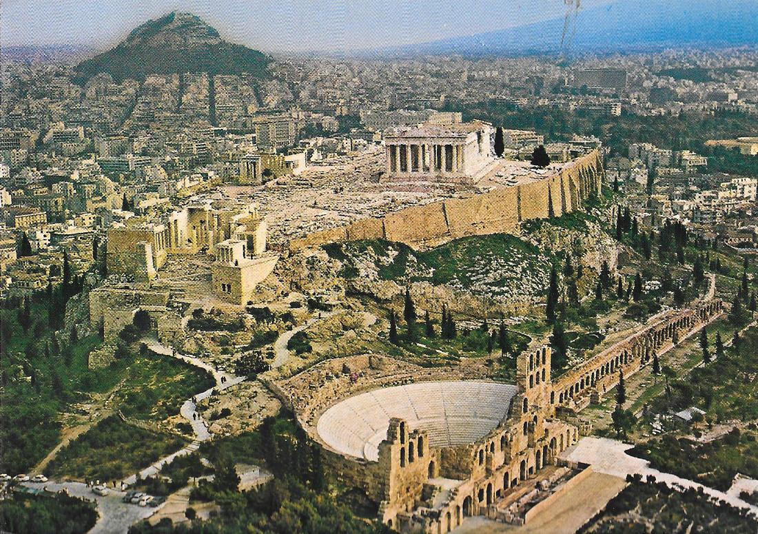 Atene. L'Acropoli vista dall'aereo. Non viaggiata