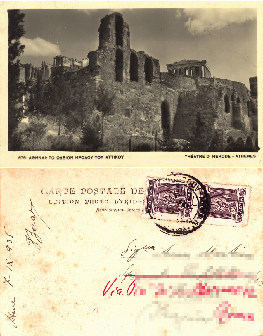 Athens. Theatre d'Herode Viaggiata 1935