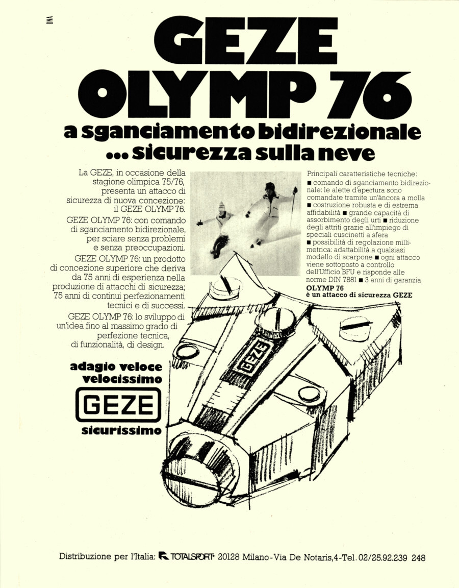 Attacchi Geze Olymp 76. Advertising 1976