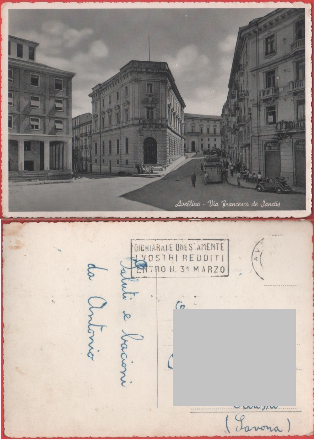 Avellino. Via Francesco de Sanctis. Viaggiata