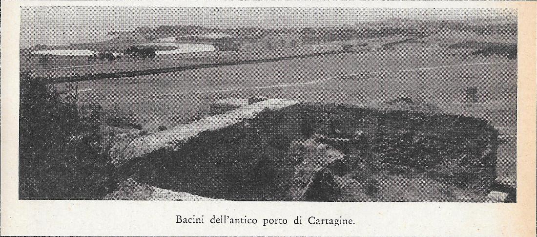 Bacini dell'antico porto di Cartagine. Stampa 1934