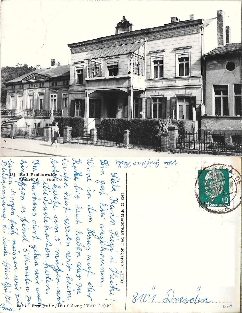 Bad Freienwalde. Moorbad. Haus 3. Viaggiata
