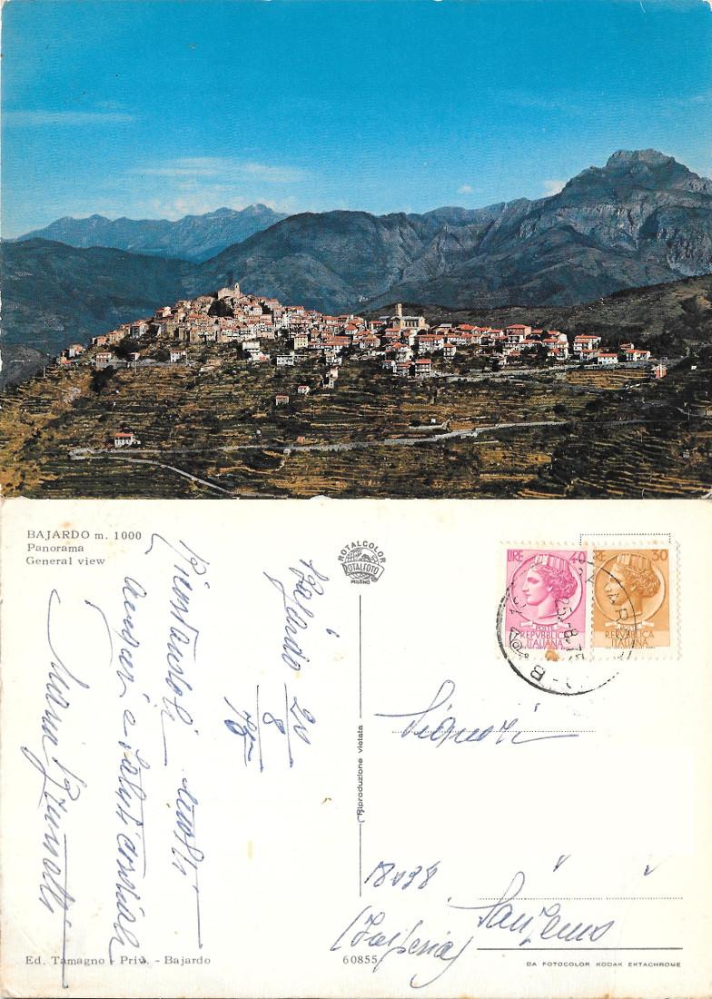 Bajardo. Panorama. Viaggiata 1975