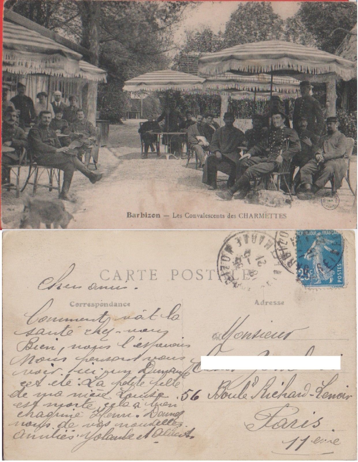 Barbizon. Les convalescens des Charmettes. Viaggiata 1921