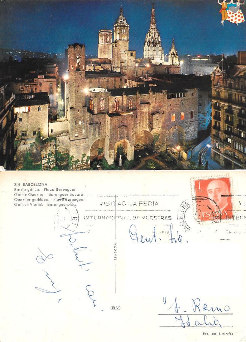 Barcellona (SP). Barrio Gotico. Plaza Berenguer. Viaggiata