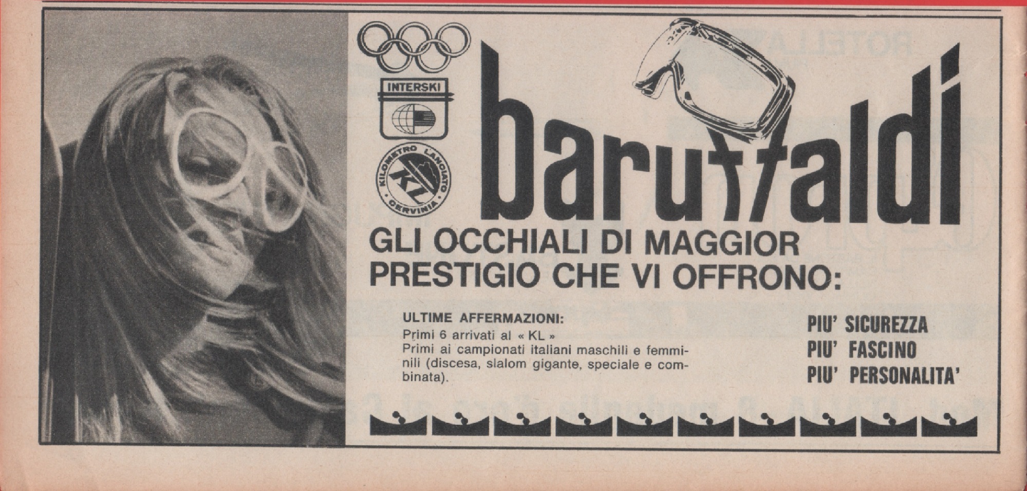 Baruffaldi. Gli occhiali di maggior prestigio. Advertising 1968