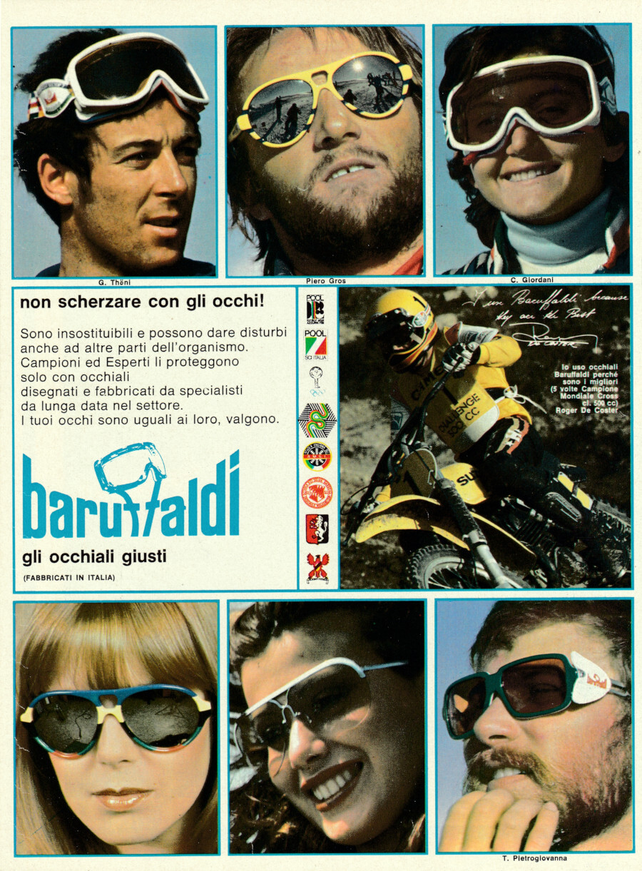 Baruffaldi gli occhiali giusti. Advertising 1977
