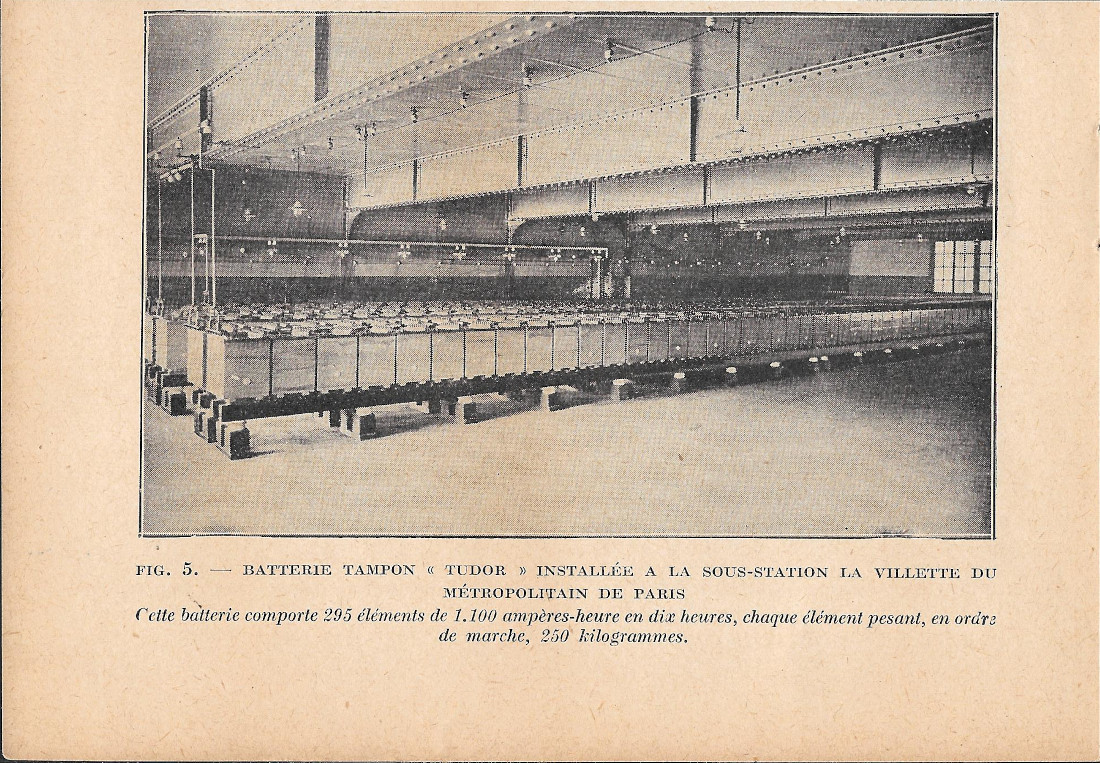 Batterie tampon Tudor a la sous-station La Villette du metrò …