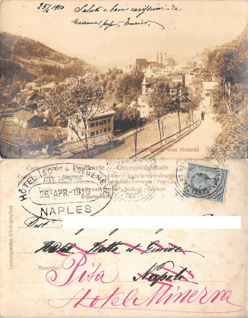 Berchtesgaden vom Nonntal . Viaggiata 1910