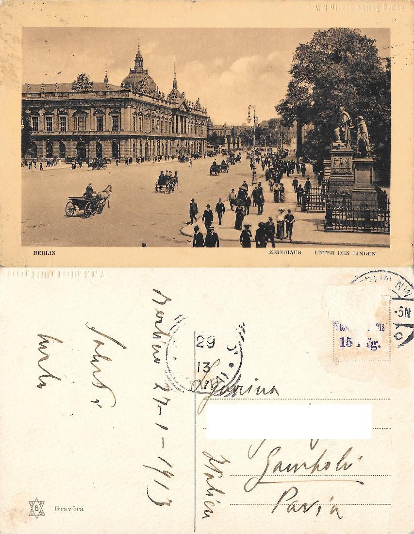 Berlin Zeughaus Unter den Linden. Viaggiata 1913