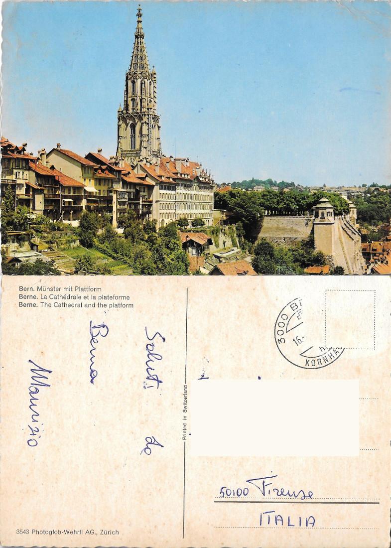 Berne. La Cathédrale et la plateforme. Viaggiata