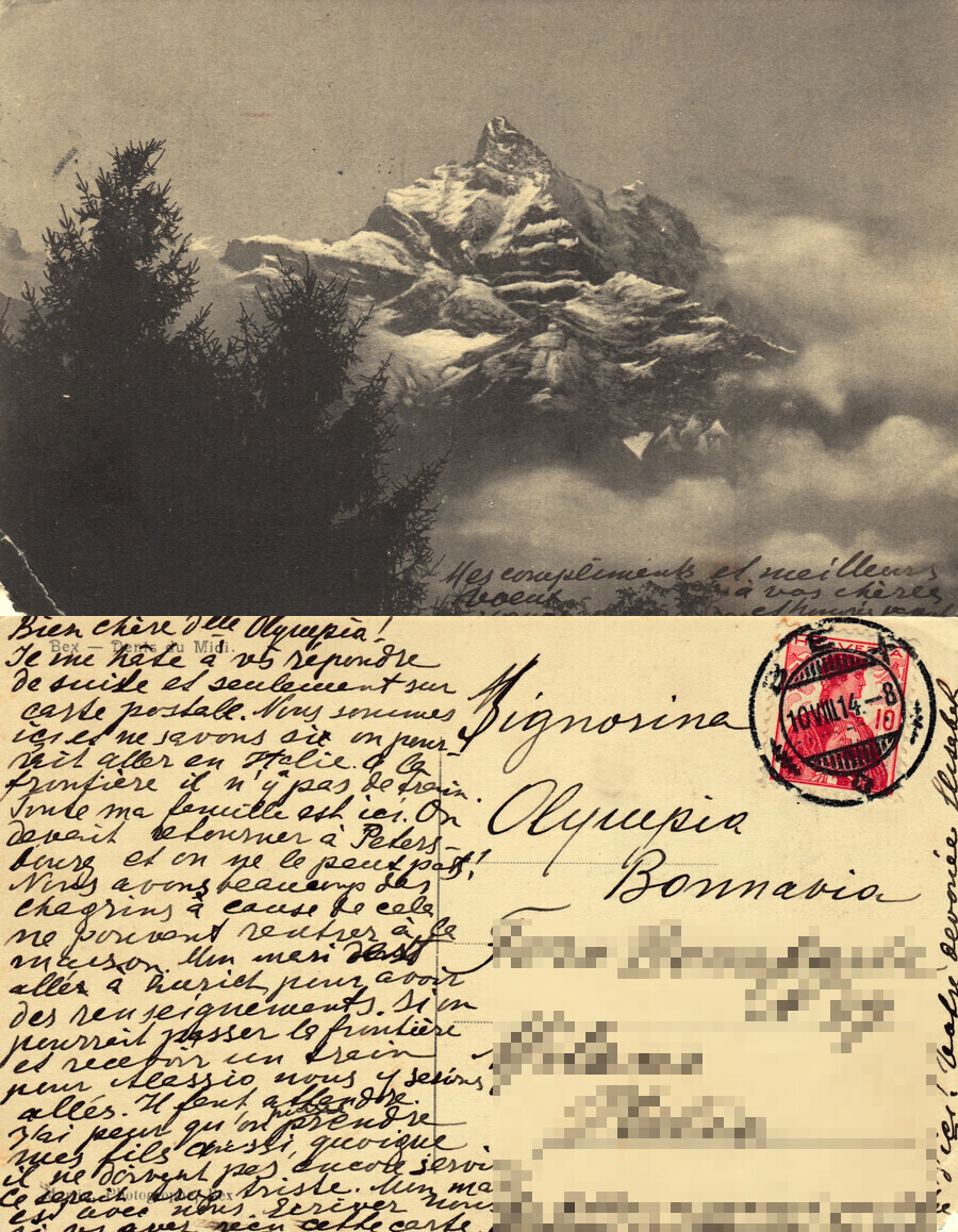 Bex (CH). Dent du Midi. Viaggiata 1914