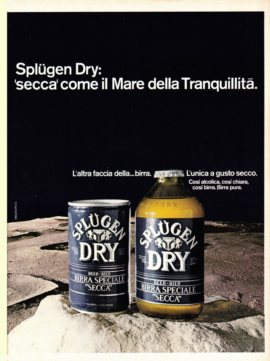 Birra Splugen Dry/President Brut Riccadonna. Advertising 1974