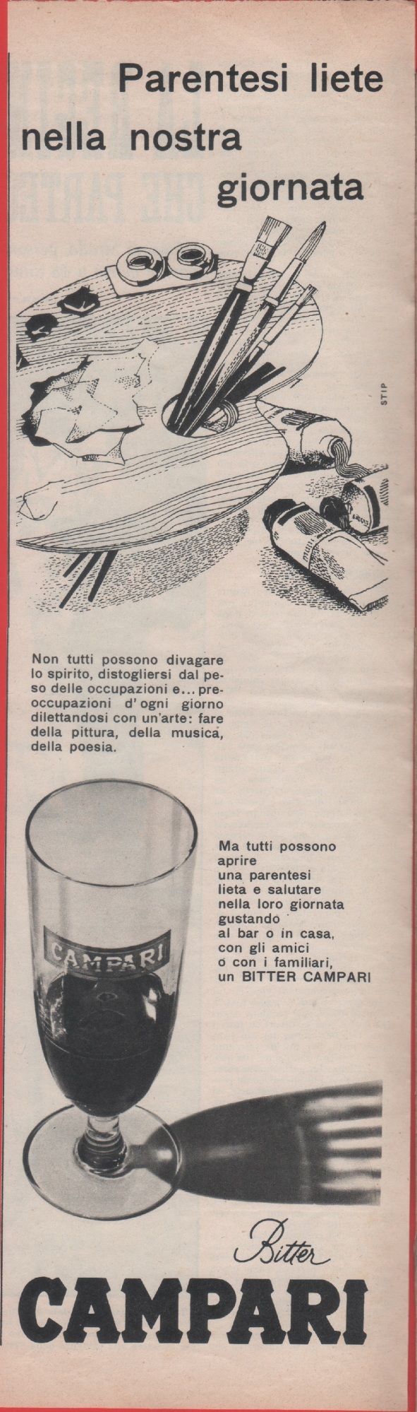 Bitter Campari. Advertising 1959