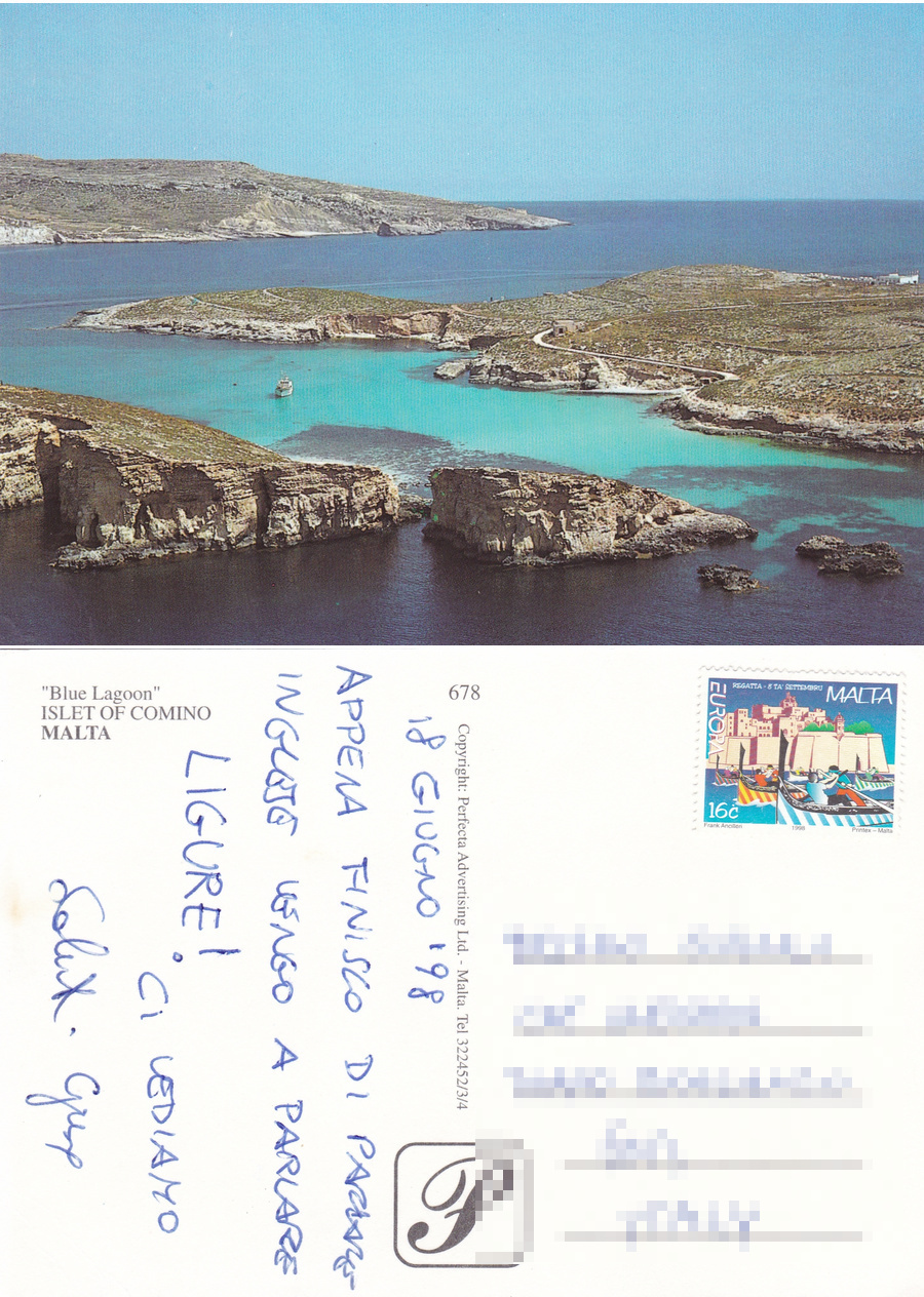 Blues Lagoon. Islet of Comino. Malta. Viaggiata 1998