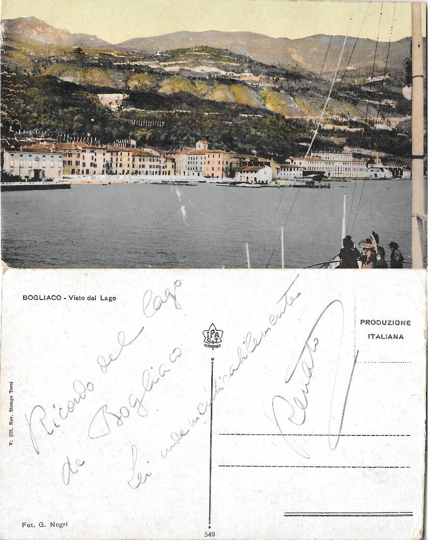 Bogliaco. Vista dal Lago. Scritta