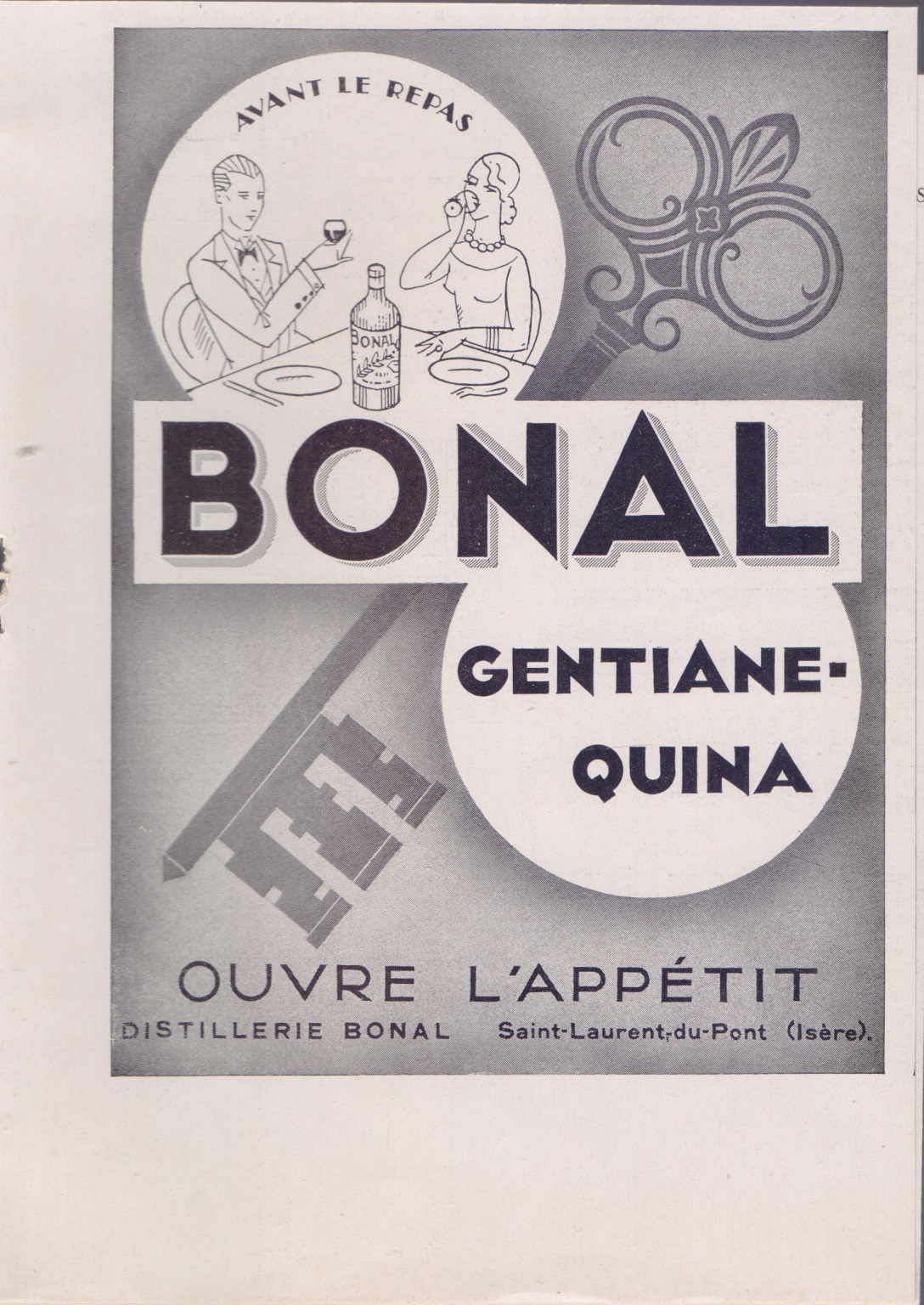 Bonal. Gentiane-Quina. Advertising 1931