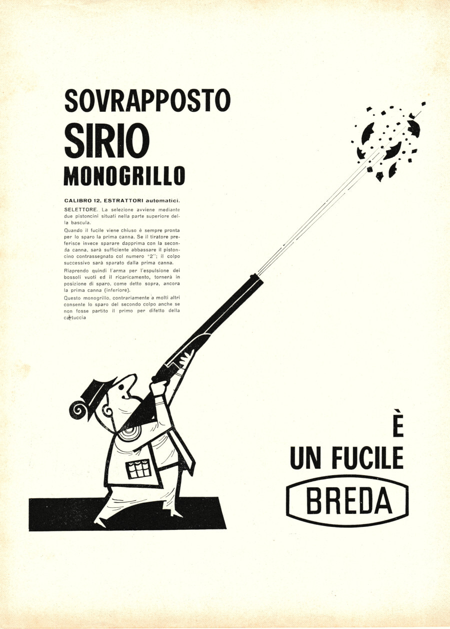 Breda sovrapposto Sirio monogrillo. Advertising 1962