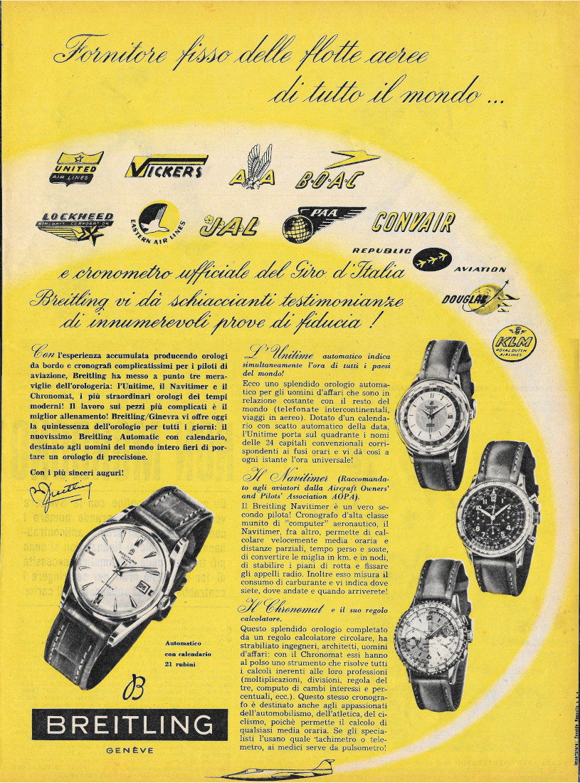 Breitling Geneve - Advertising 1956