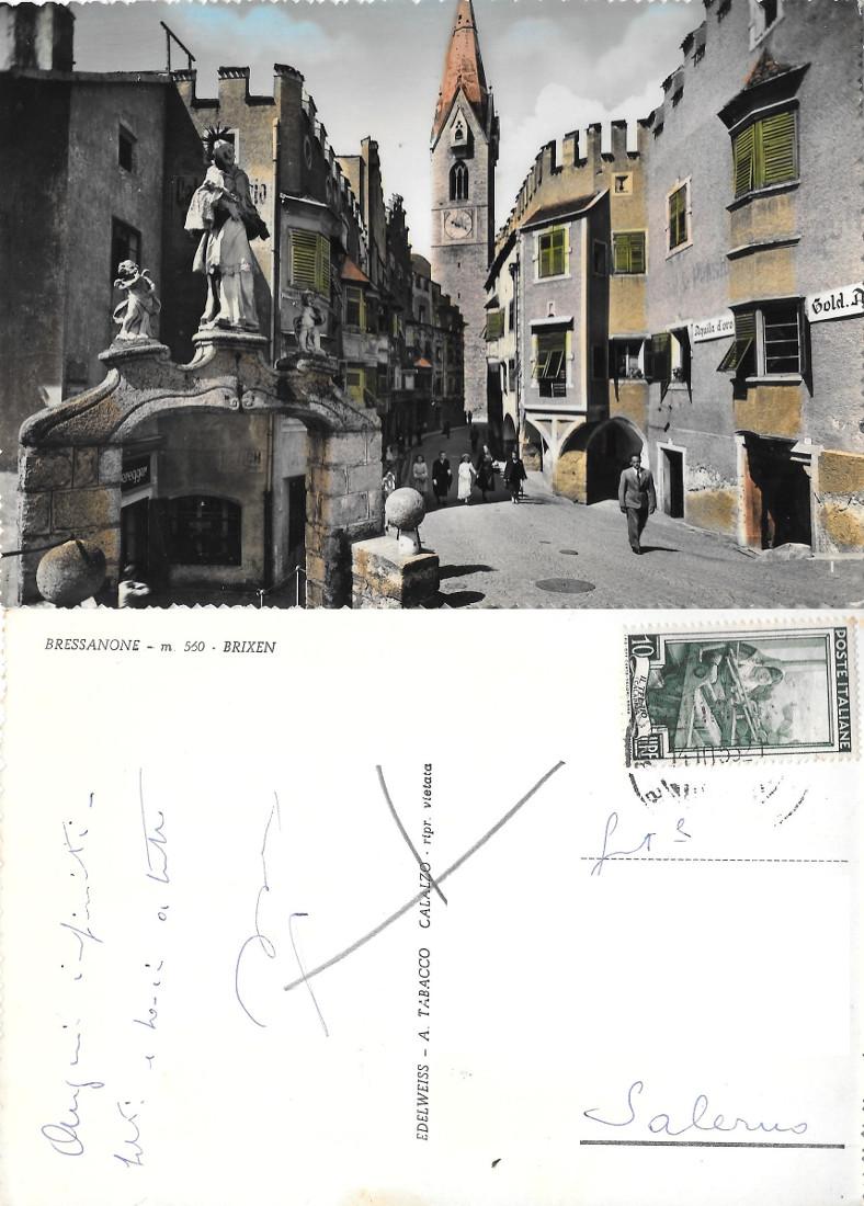 Bressanone. Viaggiata 1953. Animata, colorata