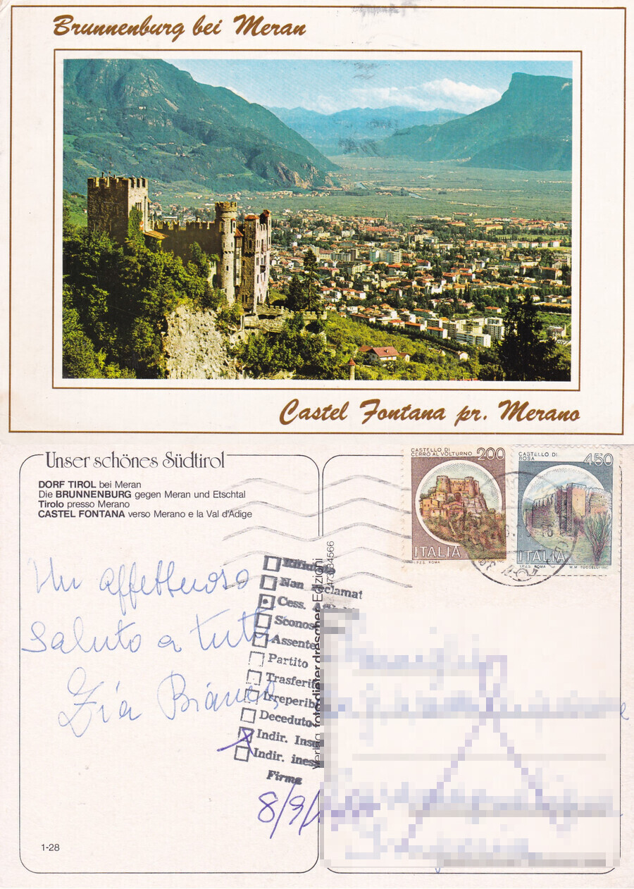 Brunnenburg bei Meran. Castel Fontana pr. Merano - Viaggiata
