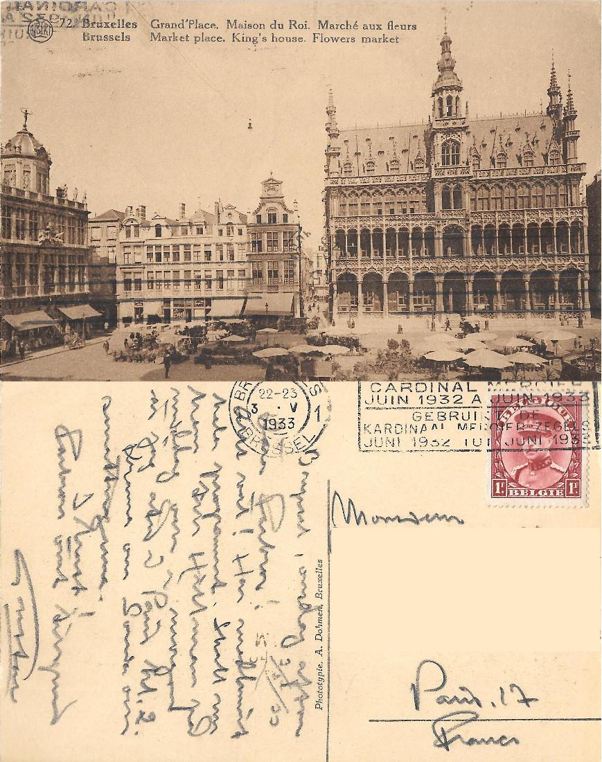 Bruxelles. Grand Place. Maison du Roi. Merché aux fleurs. Viaggiata …