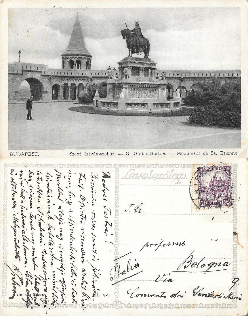 Budapest. Szent Istvan-szobor. Viaggiata anni 20/30