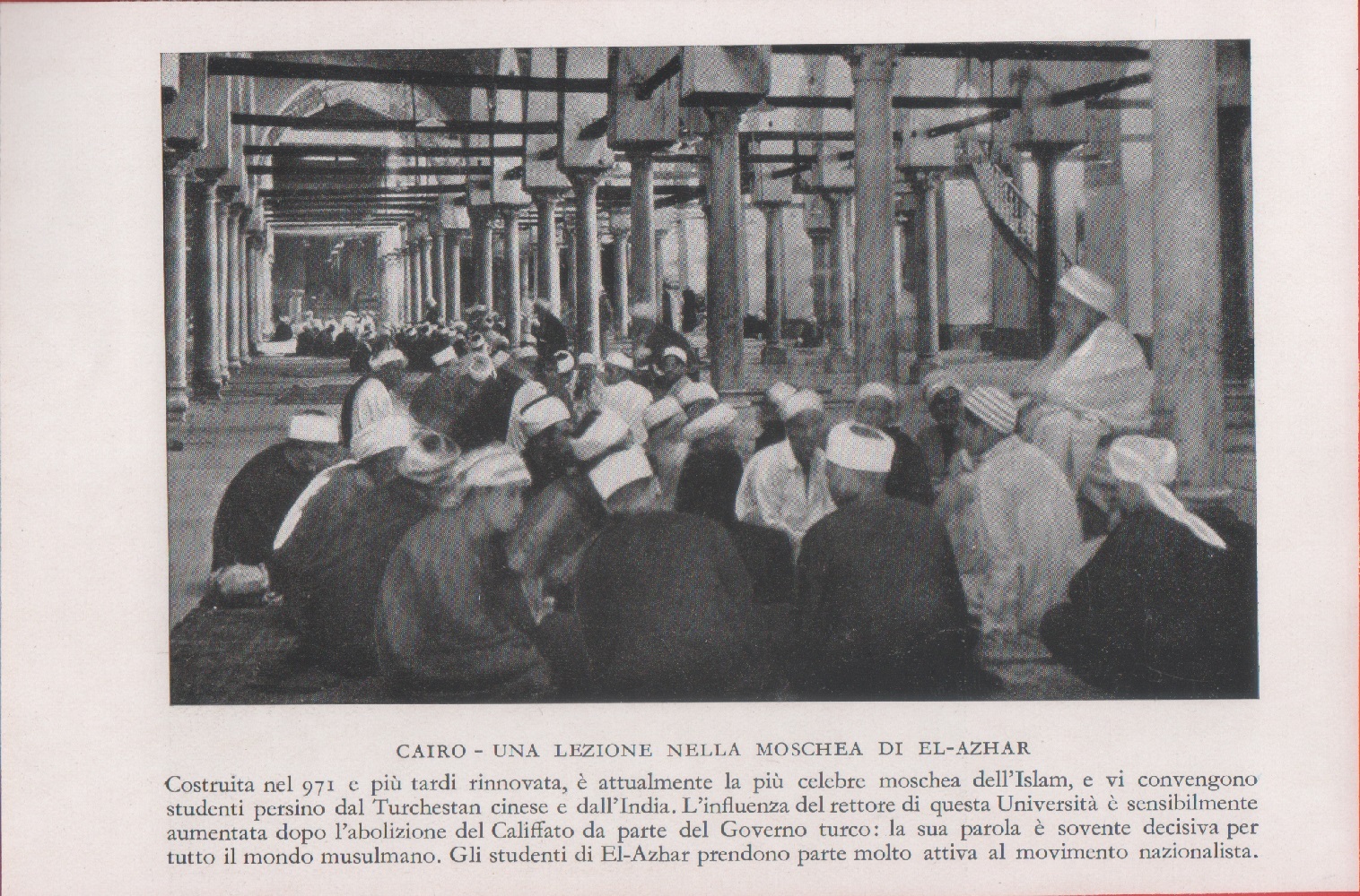 Cairo. Una lezione nella moschea di El-Azhar. Immagine 1937