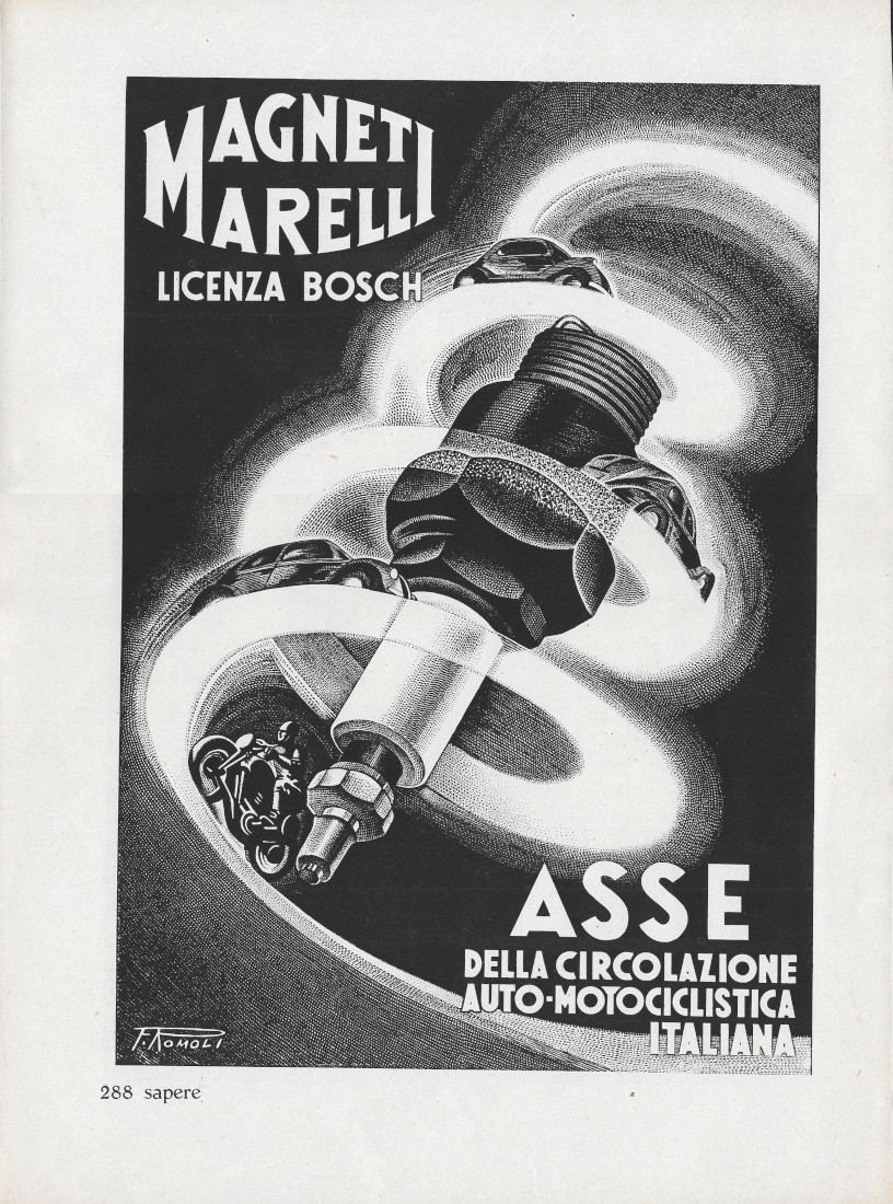 Candele Magneti Marelli, Licenza Bosch - Advertising 1938