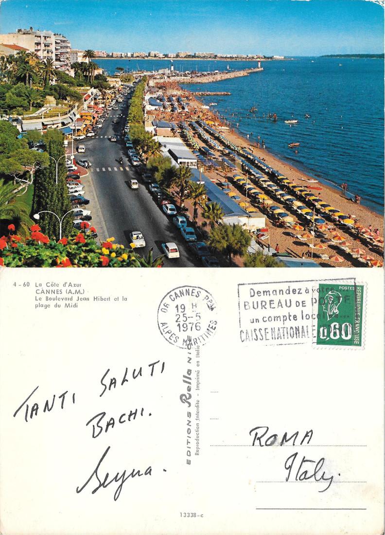 Cannes. Le Boulevard Jean Hibert et la plage du Midi. …