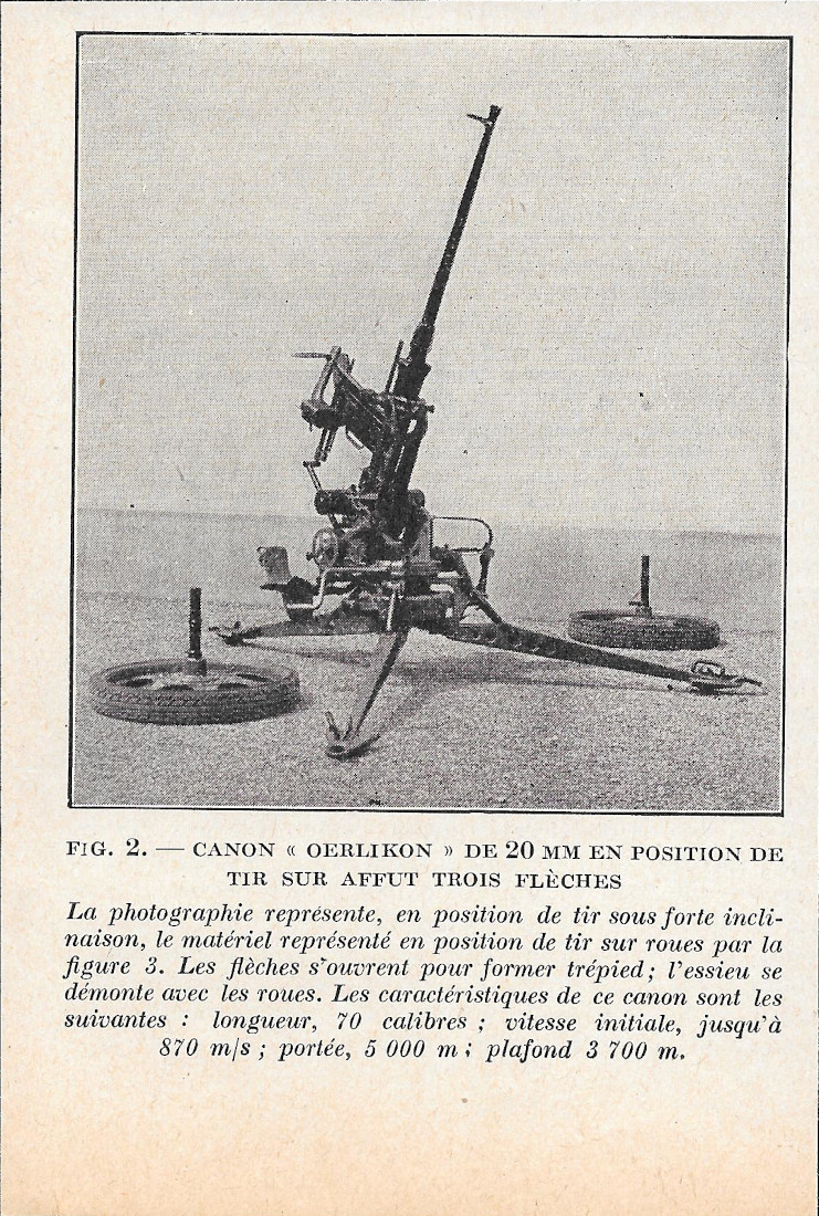 Canon Oerlikon de 20 MM en position de tir sur …