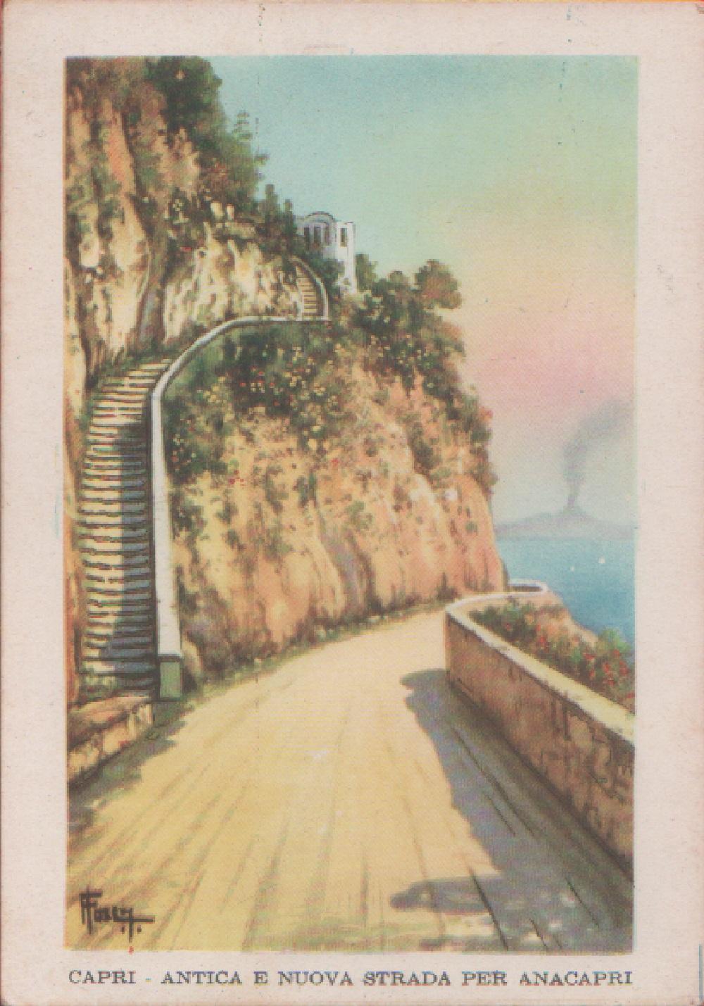 Capri. Antica e nuoca strada per Anacapri. Non viaggiata