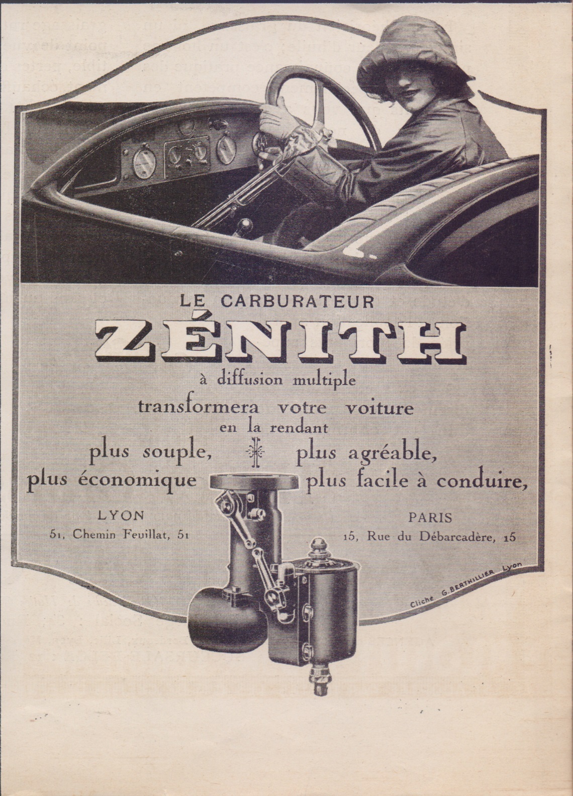 Carburateur Zenith. Advertising 1923