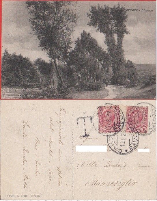 Carcare (SV). Dintorni. Viaggiata 1928