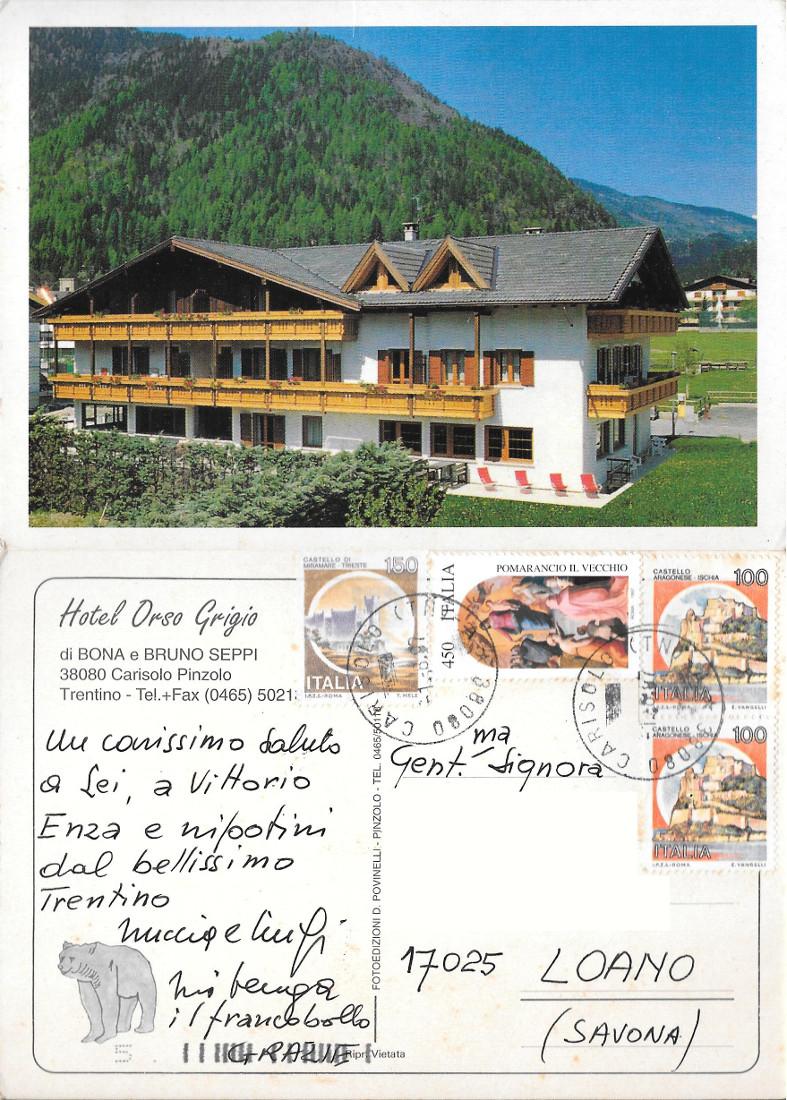 Carisolo Pinzolo. Hotel Orso Grigio Viaggiata 1997
