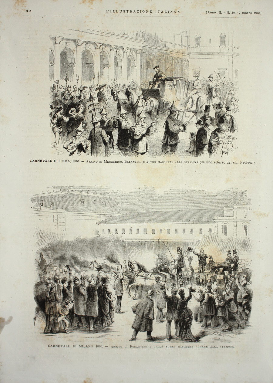 Carnevale di Roma; Carnevale di Milano. Stampa 1876