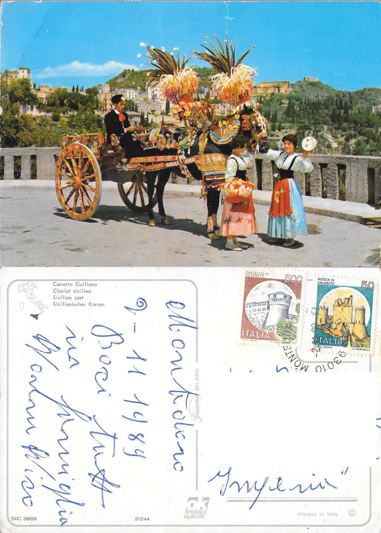 Carretto Siciliano. Viaggiata 1980