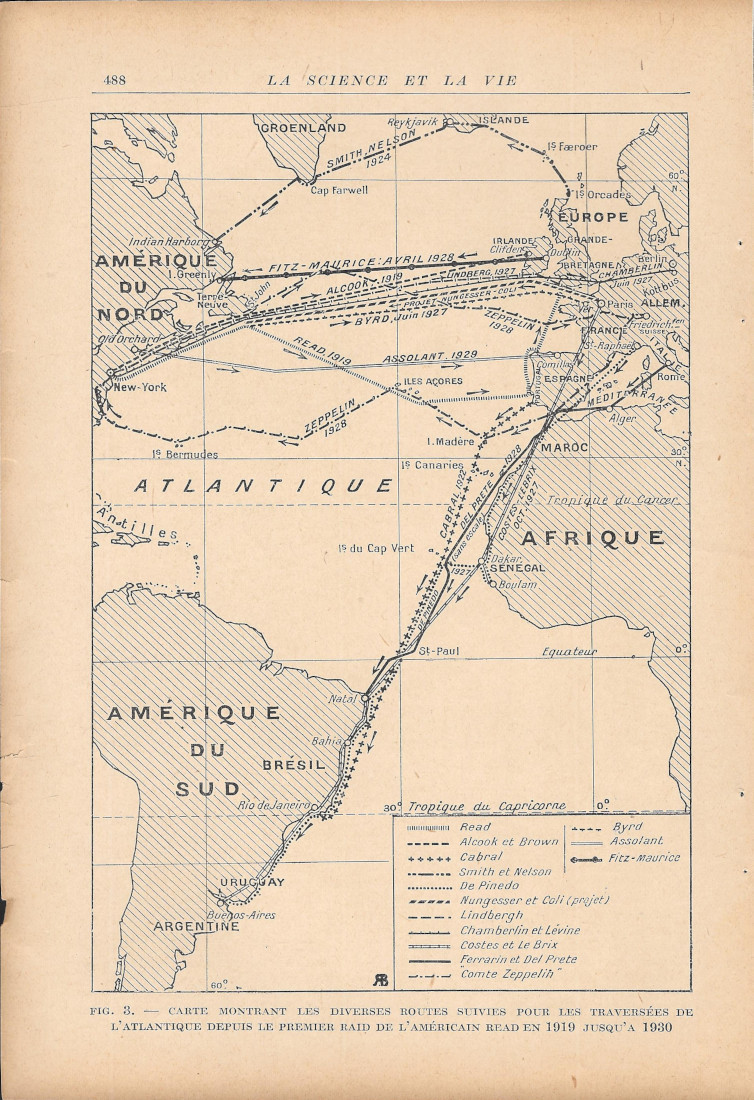 Carte montrant les diverses routes suivies pour les traversées de …