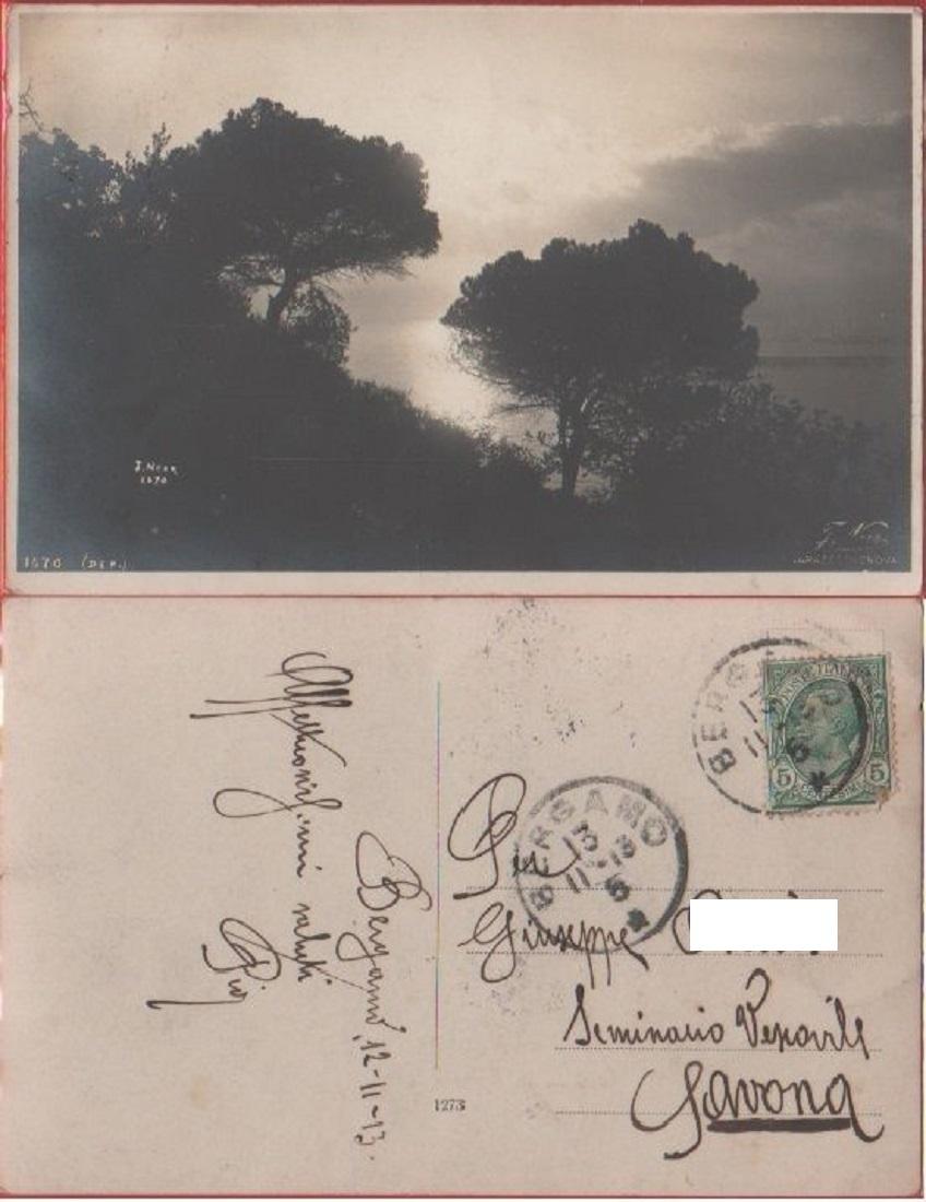 Cartolina - Pini sul mare. Fotografica, J.Neer (Giovanni Celesia). Viaggiata …