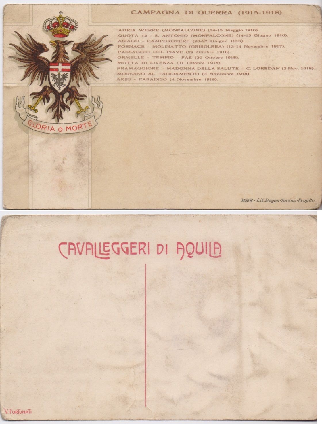 Cartolina - XXVII Reggimento Cavalleggeri di Aquila