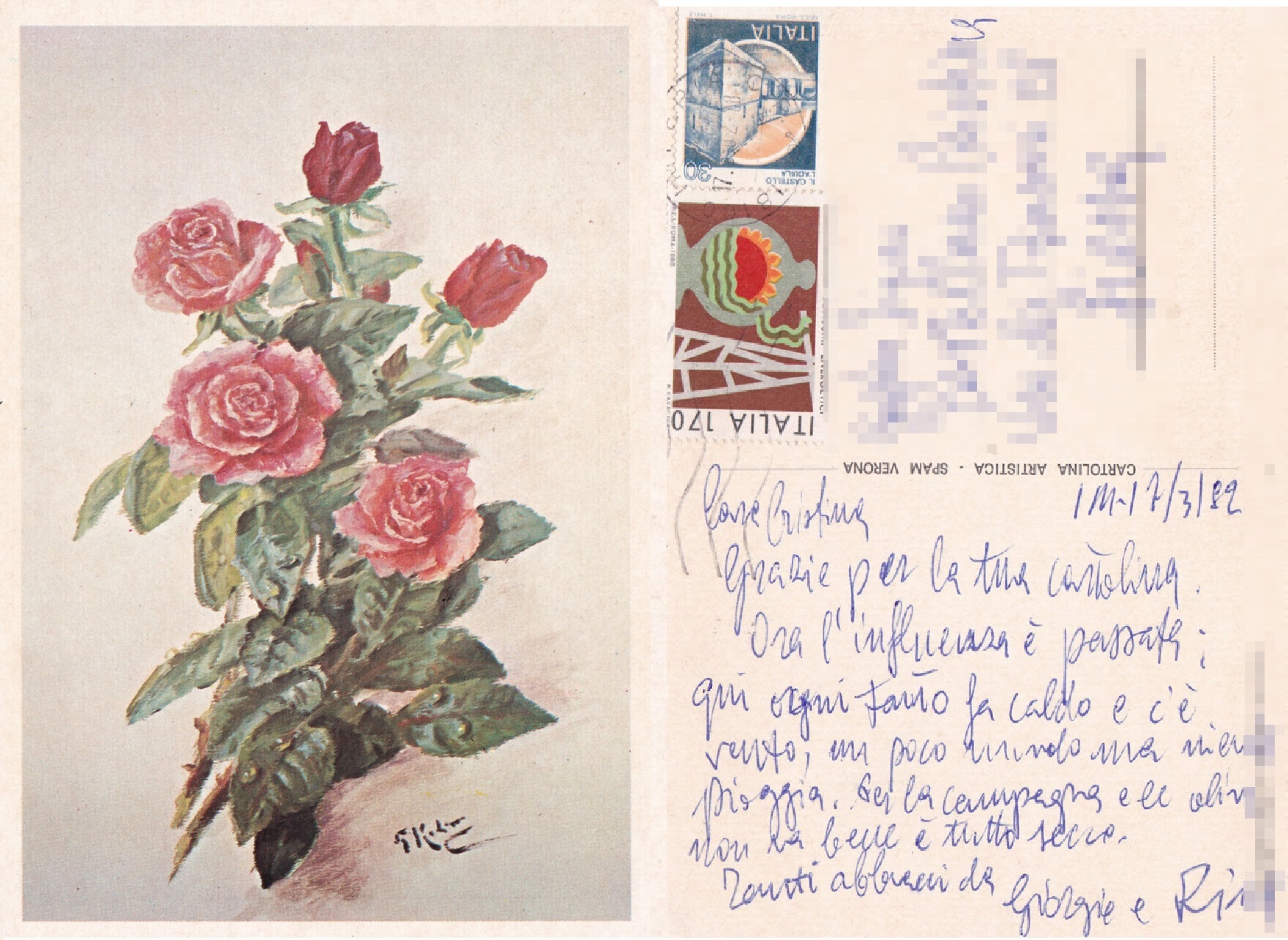 Cartolina artistica - Dipinto col piede da P. Moleveld - …